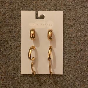 NWT La Hearts By Pacsun Gold Hoop Earrings